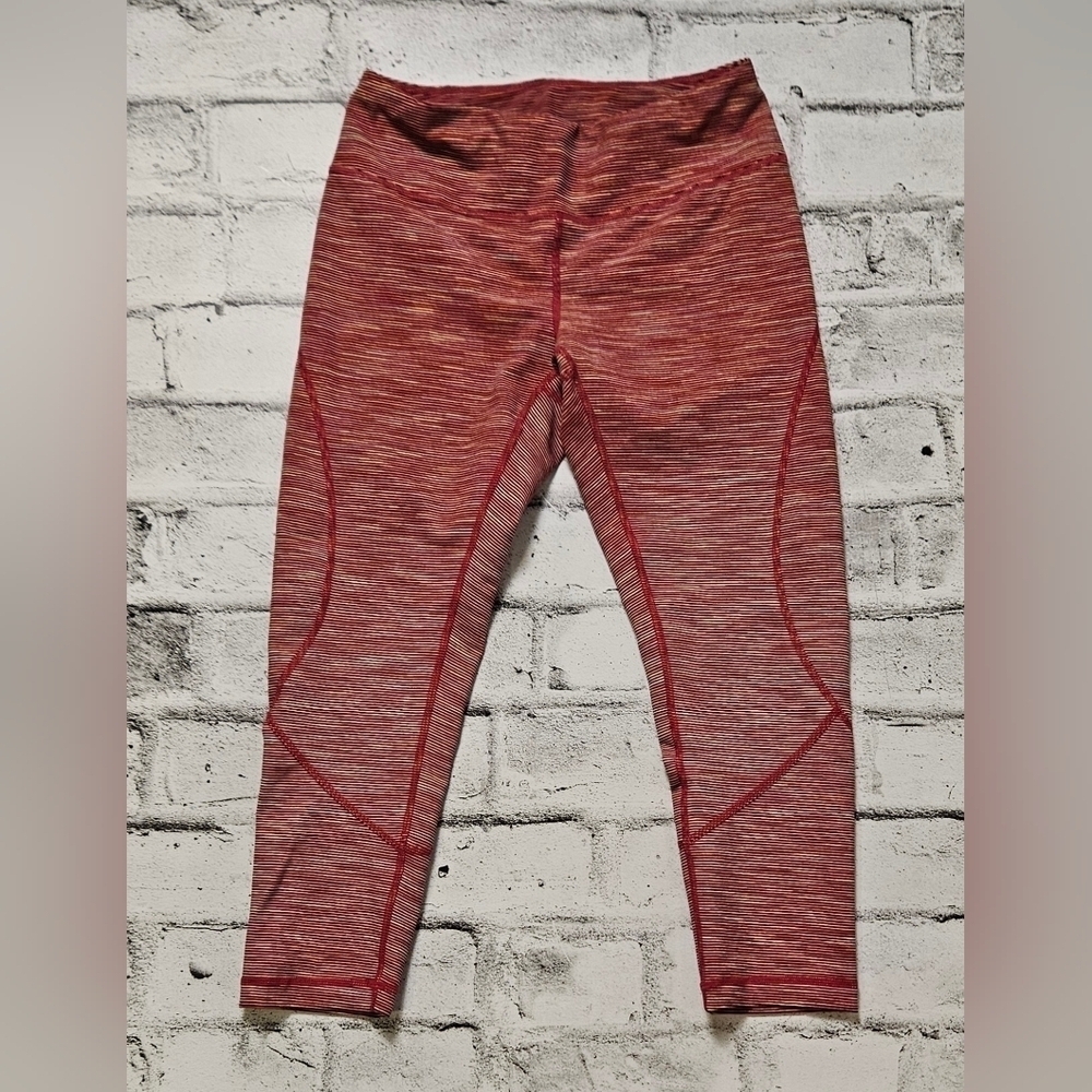 Zella Live In Space Dye Capri Leggings Orange Pink Athletic XS